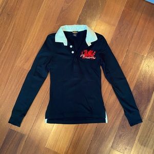 Ralph Lauren Rugby Embroidered Long Sleeve Fitted Polo, Size S